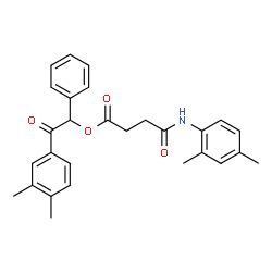 ChemSpider 2D Image | 2-(3,4-Dimethylphenyl)-2-oxo-1-phenylethyl 4-[(2,4-dimethylphenyl)amino]-4-oxobutanoate | C28H29NO4
