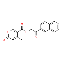 ChemSpider 2D Image | 2-(2-Naphthyl)-2-oxoethyl 4,6-dimethyl-2-oxo-2H-pyran-5-carboxylate | C20H16O5