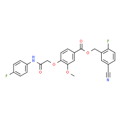 ChemSpider 2D Image | 5-Cyano-2-fluorobenzyl 4-{2-[(4-fluorophenyl)amino]-2-oxoethoxy}-3-methoxybenzoate | C24H18F2N2O5