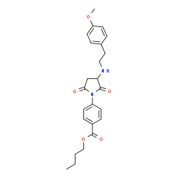 ChemSpider 2D Image | Butyl 4-(3-{[2-(4-methoxyphenyl)ethyl]amino}-2,5-dioxo-1-pyrrolidinyl)benzoate | C24H28N2O5