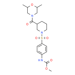 ChemSpider 2D Image | Methyl [4-({3-[(2,6-dimethyl-4-morpholinyl)carbonyl]-1-piperidinyl}sulfonyl)phenyl]carbamate | C20H29N3O6S
