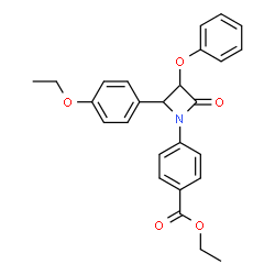 ChemSpider 2D Image | Ethyl 4-[2-(4-ethoxyphenyl)-4-oxo-3-phenoxy-1-azetidinyl]benzoate | C26H25NO5