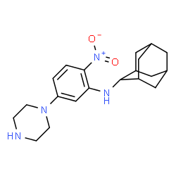 ChemSpider 2D Image | N-[2-Nitro-5-(1-piperazinyl)phenyl]-2-adamantanamine | C20H28N4O2