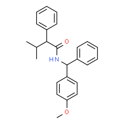 ChemSpider 2D Image | N-[(4-Methoxyphenyl)(phenyl)methyl]-3-methyl-2-phenylbutanamide | C25H27NO2