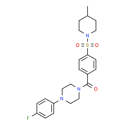 ChemSpider 2D Image | [4-(4-Fluorophenyl)-1-piperazinyl]{4-[(4-methyl-1-piperidinyl)sulfonyl]phenyl}methanone | C23H28FN3O3S