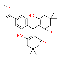 ChemSpider 2D Image | Methyl 4-[bis(2-hydroxy-4,4-dimethyl-6-oxo-1-cyclohexen-1-yl)methyl]benzoate | C25H30O6