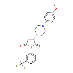 ChemSpider 2D Image | 3-[4-(4-Methoxyphenyl)-1-piperazinyl]-1-[3-(trifluoromethyl)phenyl]-2,5-pyrrolidinedione | C22H22F3N3O3