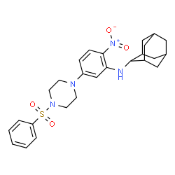 ChemSpider 2D Image | N-{2-Nitro-5-[4-(phenylsulfonyl)-1-piperazinyl]phenyl}-2-adamantanamine | C26H32N4O4S