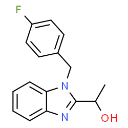 ChemSpider 2D Image | 1-[1-(4-Fluorobenzyl)-1H-benzimidazol-2-yl]ethanol | C16H15FN2O