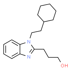 ChemSpider 2D Image | 3-[1-(2-Cyclohexylethyl)-1H-benzimidazol-2-yl]-1-propanol | C18H26N2O