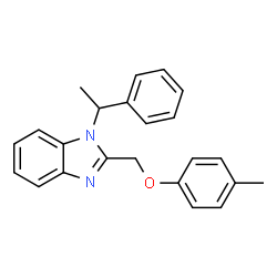 ChemSpider 2D Image | 2-[(4-Methylphenoxy)methyl]-1-(1-phenylethyl)-1H-benzimidazole | C23H22N2O
