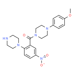 ChemSpider 2D Image | [4-(4-Methoxyphenyl)-1-piperazinyl][5-nitro-2-(1-piperazinyl)phenyl]methanone | C22H27N5O4