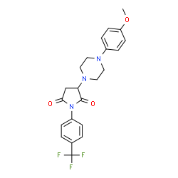 ChemSpider 2D Image | 3-[4-(4-Methoxyphenyl)-1-piperazinyl]-1-[4-(trifluoromethyl)phenyl]-2,5-pyrrolidinedione | C22H22F3N3O3