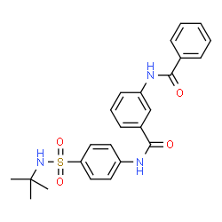 ChemSpider 2D Image | 3-(Benzoylamino)-N-[4-(tert-butylsulfamoyl)phenyl]benzamide | C24H25N3O4S
