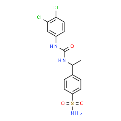 ChemSpider 2D Image | 4-(1-{[(3,4-Dichlorophenyl)carbamoyl]amino}ethyl)benzenesulfonamide | C15H15Cl2N3O3S