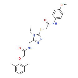 ChemSpider 2D Image | 2-(2,6-Dimethylphenoxy)-N-{[4-ethyl-5-({2-[(4-methoxyphenyl)amino]-2-oxoethyl}sulfanyl)-4H-1,2,4-triazol-3-yl]methyl}acetamide | C24H29N5O4S