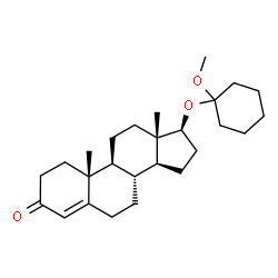ChemSpider 2D Image | (17beta)-17-[(1-Methoxycyclohexyl)oxy]androst-4-en-3-one | C26H40O3