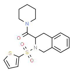 ChemSpider 2D Image | 1-Piperidinyl[2-(2-thienylsulfonyl)-1,2,3,4-tetrahydro-3-isoquinolinyl]methanone | C19H22N2O3S2