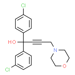 ChemSpider 2D Image | 1-(3-Chlorophenyl)-1-(4-chlorophenyl)-4-(4-morpholinyl)-2-butyn-1-ol | C20H19Cl2NO2
