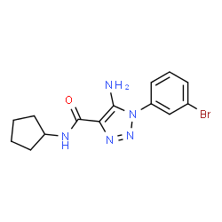 ChemSpider 2D Image | 5-Amino-1-(3-bromophenyl)-N-cyclopentyl-1H-1,2,3-triazole-4-carboxamide | C14H16BrN5O