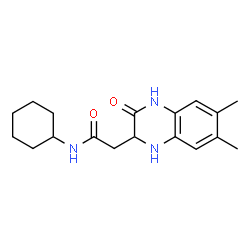 ChemSpider 2D Image | N-Cyclohexyl-2-(6,7-dimethyl-3-oxo-1,2,3,4-tetrahydro-2-quinoxalinyl)acetamide | C18H25N3O2