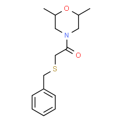 ChemSpider 2D Image | 2-(Benzylsulfanyl)-1-(2,6-dimethyl-4-morpholinyl)ethanone | C15H21NO2S