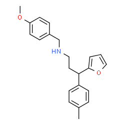 ChemSpider 2D Image | 3-(2-Furyl)-N-(4-methoxybenzyl)-3-(4-methylphenyl)-1-propanamine | C22H25NO2