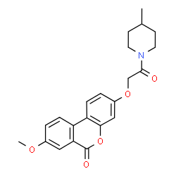 ChemSpider 2D Image | 8-Methoxy-3-[2-(4-methyl-1-piperidinyl)-2-oxoethoxy]-6H-benzo[c]chromen-6-one | C22H23NO5