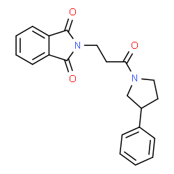 ChemSpider 2D Image | 2-[3-Oxo-3-(3-phenyl-1-pyrrolidinyl)propyl]-1H-isoindole-1,3(2H)-dione | C21H20N2O3