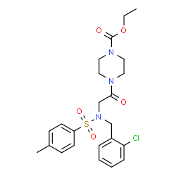 ChemSpider 2D Image | Ethyl 4-{N-(2-chlorobenzyl)-N-[(4-methylphenyl)sulfonyl]glycyl}-1-piperazinecarboxylate | C23H28ClN3O5S