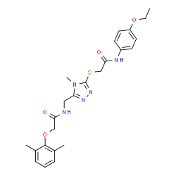 ChemSpider 2D Image | 2-(2,6-Dimethylphenoxy)-N-{[5-({2-[(4-ethoxyphenyl)amino]-2-oxoethyl}sulfanyl)-4-methyl-4H-1,2,4-triazol-3-yl]methyl}acetamide | C24H29N5O4S