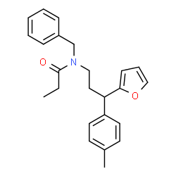 ChemSpider 2D Image | N-Benzyl-N-[3-(2-furyl)-3-(4-methylphenyl)propyl]propanamide | C24H27NO2