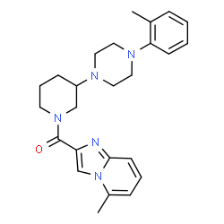 ChemSpider 2D Image | (5-Methylimidazo[1,2-a]pyridin-2-yl){3-[4-(2-methylphenyl)-1-piperazinyl]-1-piperidinyl}methanone | C25H31N5O