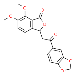 ChemSpider 2D Image | 3-[2-(1,3-Benzodioxol-5-yl)-2-oxoethyl]-6,7-dimethoxy-2-benzofuran-1(3H)-one | C19H16O7