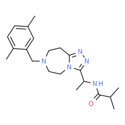 ChemSpider 2D Image | N-{1-[7-(2,5-Dimethylbenzyl)-6,7,8,9-tetrahydro-5H-[1,2,4]triazolo[4,3-d][1,4]diazepin-3-yl]ethyl}-2-methylpropanamide | C21H31N5O