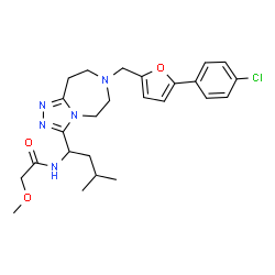 ChemSpider 2D Image | N-[1-(7-{[5-(4-Chlorophenyl)-2-furyl]methyl}-6,7,8,9-tetrahydro-5H-[1,2,4]triazolo[4,3-d][1,4]diazepin-3-yl)-3-methylbutyl]-2-methoxyacetamide | C25H32ClN5O3
