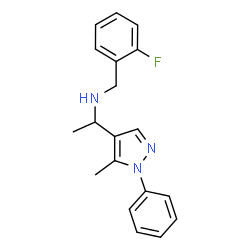 ChemSpider 2D Image | N-(2-Fluorobenzyl)-1-(5-methyl-1-phenyl-1H-pyrazol-4-yl)ethanamine | C19H20FN3