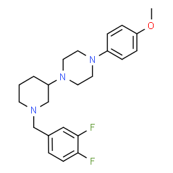 ChemSpider 2D Image | 1-[1-(3,4-Difluorobenzyl)-3-piperidinyl]-4-(4-methoxyphenyl)piperazine | C23H29F2N3O
