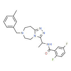ChemSpider 2D Image | 2,5-Difluoro-N-{1-[7-(3-methylbenzyl)-6,7,8,9-tetrahydro-5H-[1,2,4]triazolo[4,3-d][1,4]diazepin-3-yl]ethyl}benzamide | C23H25F2N5O