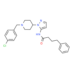 ChemSpider 2D Image | N-{1-[1-(4-Chlorobenzyl)-4-piperidinyl]-1H-pyrazol-5-yl}-4-phenylbutanamide | C25H29ClN4O