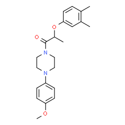 ChemSpider 2D Image | 2-(3,4-Dimethylphenoxy)-1-[4-(4-methoxyphenyl)-1-piperazinyl]-1-propanone | C22H28N2O3