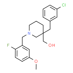 ChemSpider 2D Image | [3-(3-Chlorobenzyl)-1-(2-fluoro-5-methoxybenzyl)-3-piperidinyl]methanol | C21H25ClFNO2
