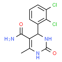ChemSpider 2D Image | 4-(2,3-Dichlorophenyl)-6-methyl-2-oxo-1,2,3,4-tetrahydro-5-pyrimidinecarboxamide | C12H11Cl2N3O2