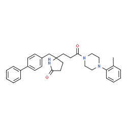 ChemSpider 2D Image | 5-(4-Biphenylylmethyl)-5-{3-[4-(2-methylphenyl)-1-piperazinyl]-3-oxopropyl}-2-pyrrolidinone | C31H35N3O2