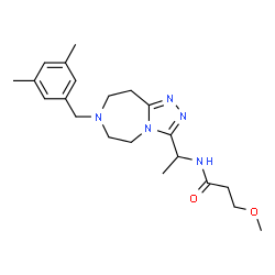 ChemSpider 2D Image | N-{1-[7-(3,5-Dimethylbenzyl)-6,7,8,9-tetrahydro-5H-[1,2,4]triazolo[4,3-d][1,4]diazepin-3-yl]ethyl}-3-methoxypropanamide | C21H31N5O2
