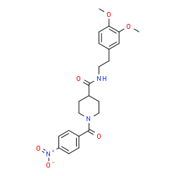ChemSpider 2D Image | N-[2-(3,4-Dimethoxyphenyl)ethyl]-1-(4-nitrobenzoyl)-4-piperidinecarboxamide | C23H27N3O6