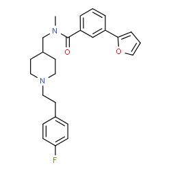 ChemSpider 2D Image | N-({1-[2-(4-Fluorophenyl)ethyl]-4-piperidinyl}methyl)-3-(2-furyl)-N-methylbenzamide | C26H29FN2O2