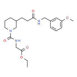 ChemSpider 2D Image | Ethyl N-[(3-{3-[(3-methoxybenzyl)amino]-3-oxopropyl}-1-piperidinyl)carbonyl]glycinate | C21H31N3O5