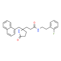 ChemSpider 2D Image | N-[2-(2-Fluorophenyl)ethyl]-3-[2-(1-naphthylmethyl)-5-oxo-2-pyrrolidinyl]propanamide | C26H27FN2O2