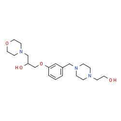 ChemSpider 2D Image | 1-(3-{[4-(2-Hydroxyethyl)-1-piperazinyl]methyl}phenoxy)-3-(4-morpholinyl)-2-propanol | C20H33N3O4